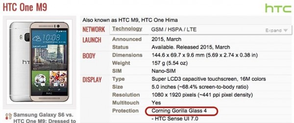 坑爹！仅部分HTC M9采用康宁第四代玻璃？