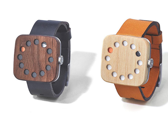 Grovemade木质表盘手表：造型奇特无指针