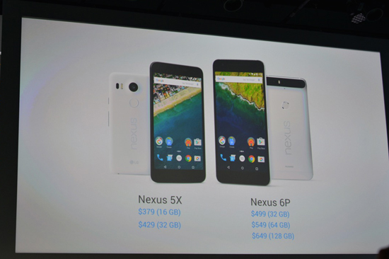 售价2400元起 谷歌亲兄弟Nexus 6P/5X正式发布