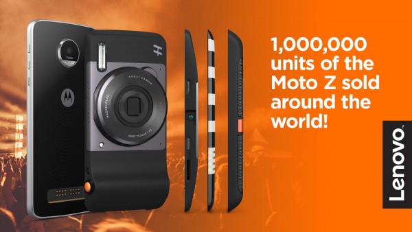 市场反应良好 联想称Moto Z全球销量突破100万 