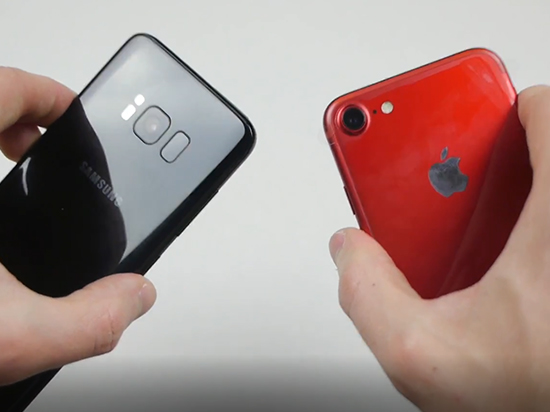 Galaxy S8 vs iPhone 7跌落测试 猜谁笑到最后
